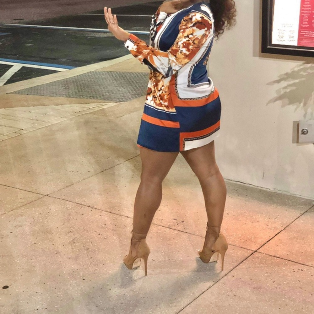 Fashion nova printed satin dress